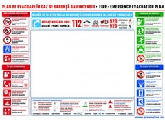 Plansa de evacuare in caz de urgenta sau incendiu